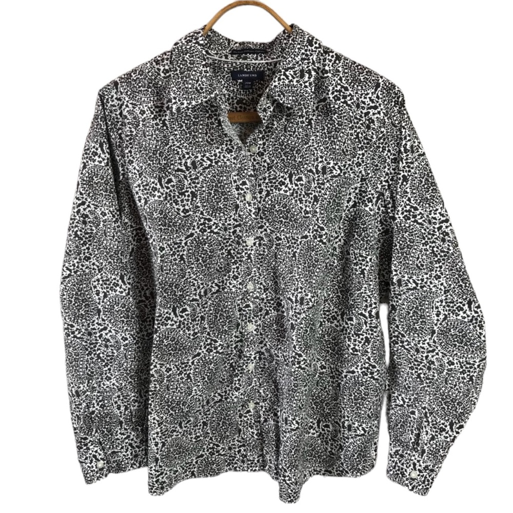 Lands End Long Sleeved Oxford Sz 20W- No Iron